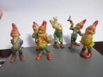 Vintage Elf Pixie Gnome Figurine Ornament Cake Toppers Set Of 6